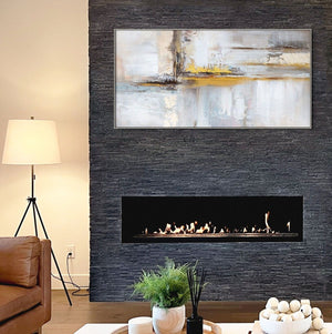 Abstract Painting on Canvas - Handmade Golden Yellow & Brown Textured Art for Living Room Decor, Unique Housewarming Gift by Sona Casa