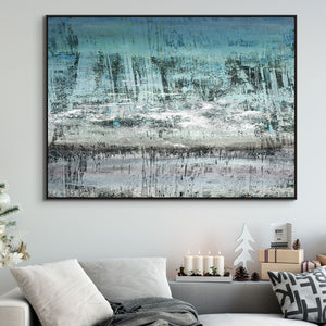 Winter Landscape Art on Canvas - Snow Scene Abstract Painting, Contemporary Extra Large Wall Art, Unique Home Decor Gift Idea by Sona Casa