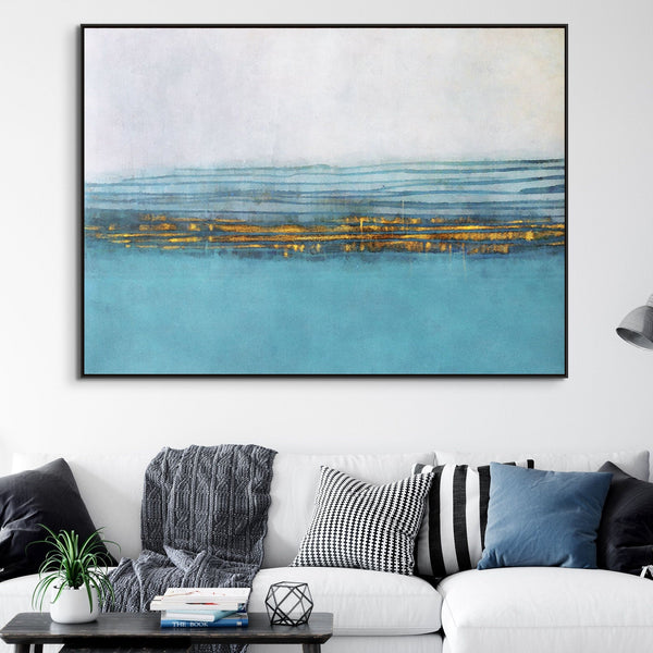 Blue Lagoon, Abstract Painting, Living Room Wall Art, Painting on Canvas, Abstract Art, Blue Painting by Sona Casa