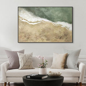 Original Seascape Wall Painting, Textured Acrylic Canvas, Minimalist Boho Beach Art, Housewarming Gift by Sona Casa