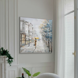 Hand-Painted City Market Artwork - Contemporary Urban Canvas for Living Room, Bedroom Wall Painting, Ideal New Home Gift by Sona Casa