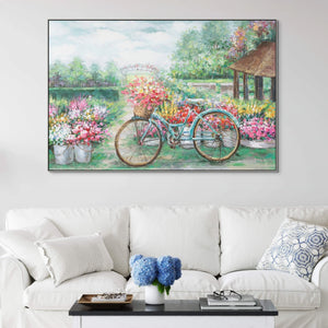 Floral Wall Art, Spring Blossoms Canvas Painting - Hand-Painted Flowers, Large Wall Decor for Living Room, Unique Mother's Day Gift by Sona Casa