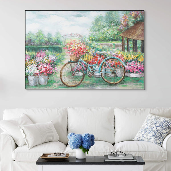 Floral Wall Art, Spring Blossoms Canvas Painting - Hand-Painted Flowers, Large Wall Decor for Living Room, Unique Mother's Day Gift by Sona Casa