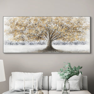 Large Wall Art, Landscape Painting of Forest Trees, Tree Painting, Living Room Canvas Art, Textured Wall Art, Nature Painting by Sona Casa