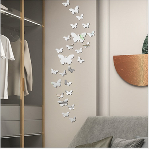 30 pcs DIY Acrylic Butterfly Mirror Wall Stickers for Home Decor by Sona Casa