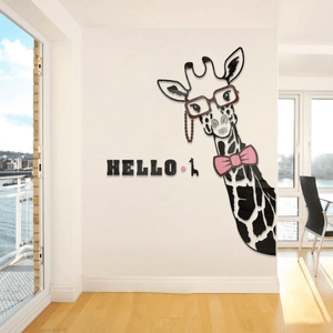 Adorable Black Giraffe DIY Acrylic Wall Sticker for Home Decoration by Sona Casa