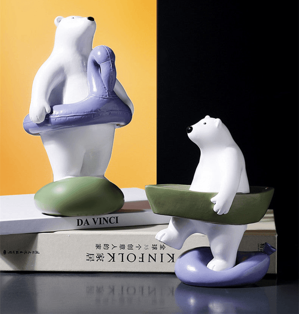 Bear Statue for Kids Toddler Room, 8" Desktop Tabletop Centerpiece by Sona Casa
