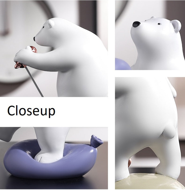 Bear Statue for Kids Toddler Room, 8" Desktop Tabletop Centerpiece by Sona Casa