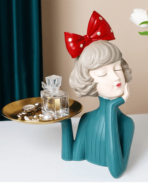 Creative Living Room Decor Accessories, Jewelry Tray, Girl Figurines for Storage, Decor Ornament, Modern Home Decor, Gift by Sona Casa