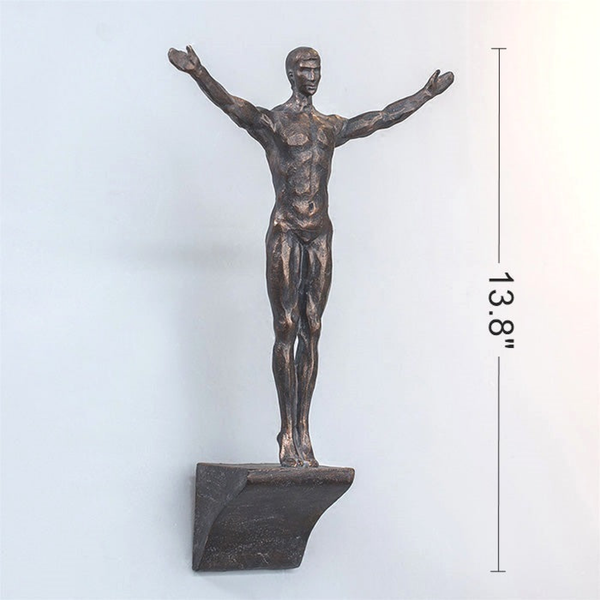 Wall Mounted Art Sculpture, 5" Set of 3 Trio Rock Climber, Bronze, Silver by Sona Casa